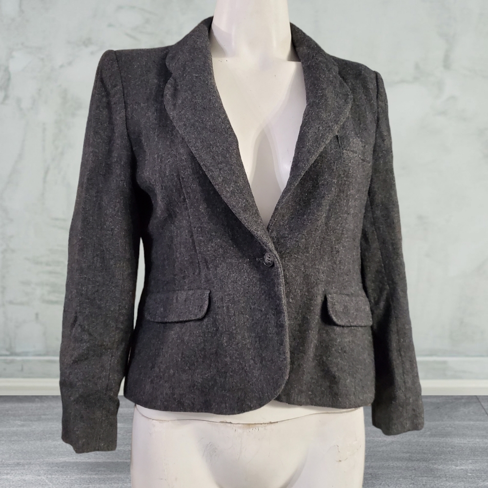 Vintage Evan Picone Petites Saks Fift Avenue 100% Pure Wool Blazer Fully Lined